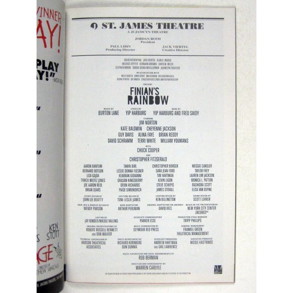 Finnegan's Rainbow Playbill December 2009 Jim Norton Kate Baldwin Ticket Stain - Picture 6 of 11
